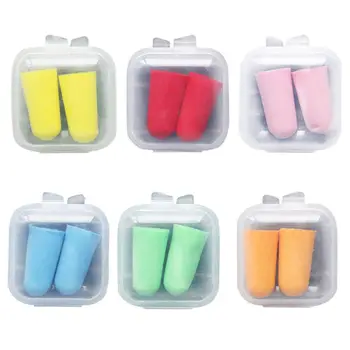 

2Pcs/Pair Soft Foam Ear Plugs Tapered Travel Sleep Noise Cancelling Hearing Protection Sponge Candy Color Earbuds