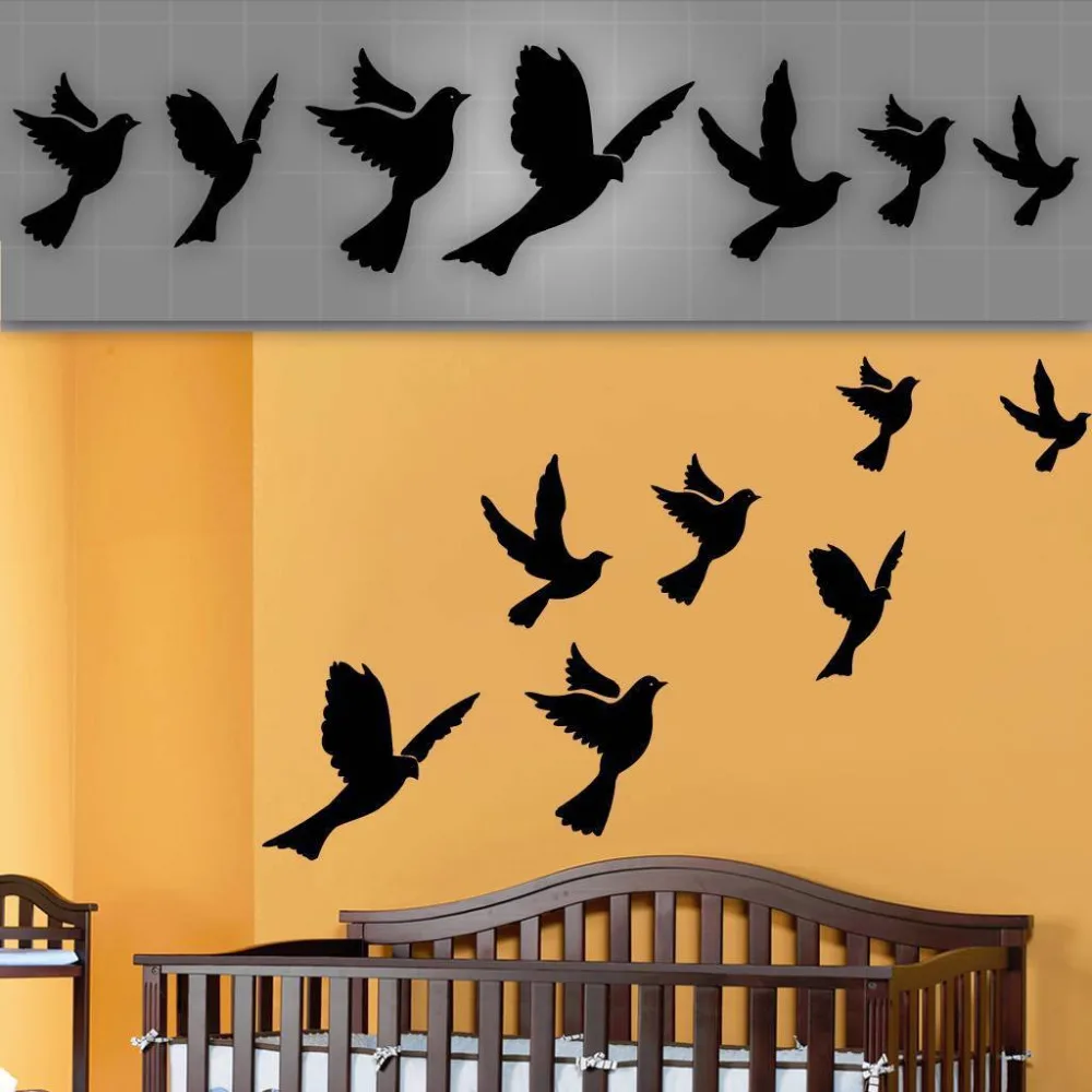 2017 new Flying Birds Wall Decals, Nursery Wall Stickersbird wall