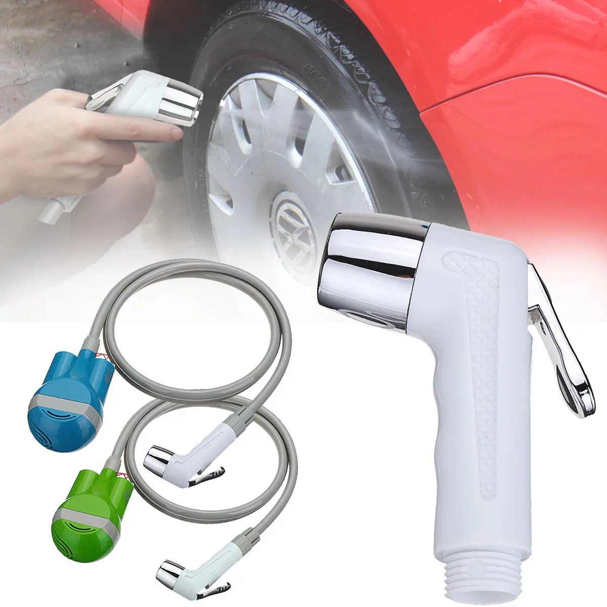USB Rechargeable Battery Powered Outdoor Portable Shower Washer Wireless Car Wahsing Nozzle Water Pump for Travel Camping Pets