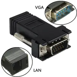 10 пар удлинитель VGA адаптер мужчина к LAN CAT5 CAT6 RJ45 сетевой кабель Женский конвертер XXM8