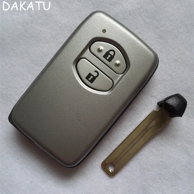 

DAKATU Smart Remote Key Shell Case Fob 2 Buttons For Toyota Land Cruiser Prado 2010-2015 Replacement With Blade Inside