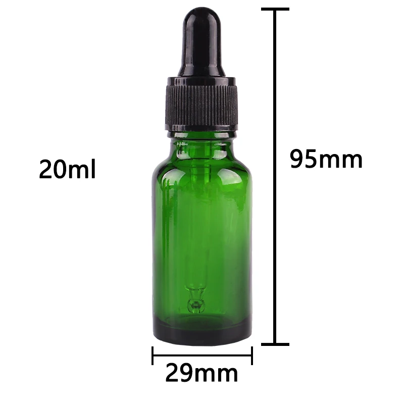 6 шт. 20 мл зеленого стекла бутылки для капельницы с пипеткой пустые флаконы для духов флаконы для жидкости