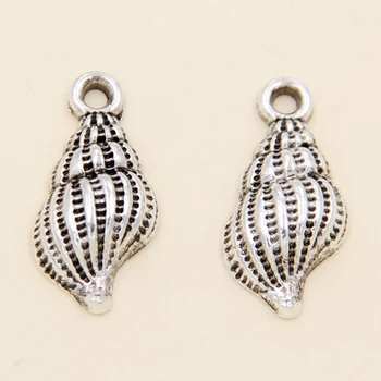 

Wholesale 45pcs Tibetan Silver Conch Charms Pendants 10x20mm