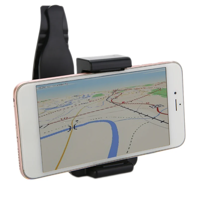 1pcs Black Adjustable Car Sun Visor Clip Mount Holder GPS Stand Bracket For Cellphone 3.5 inch to 6 inch