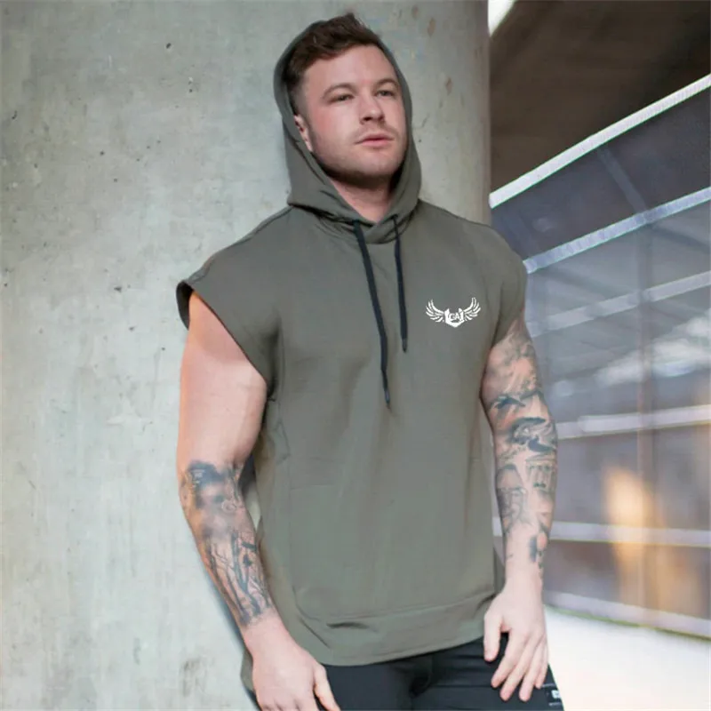 Fitness Men Gyms Hoodies Sweatshirt tank top (3)