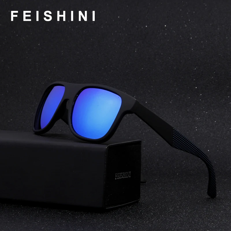 FEISHINI оригинальный бренд качество 2019 Новый Пластик поляризованных солнцезащитных очков Для мужчин Винтаж тонированные UV400 хип-хоп очки Для