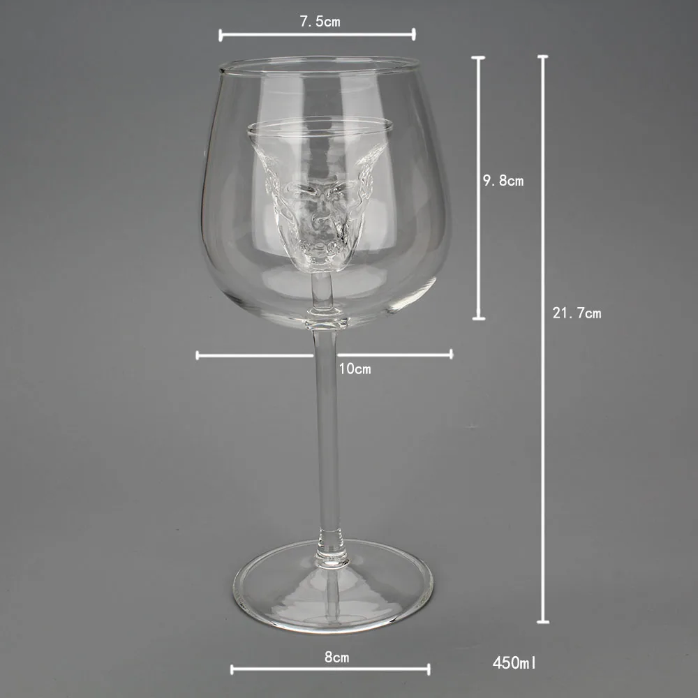 Готический 3D череп голова хрустальный кубок чашка Отрезвляющая красное вино стеклянная чашка шампанское дегустация вина бокал для питья вина es