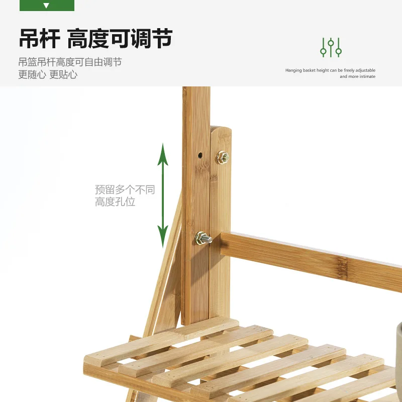  1 Best Bamboo Potted Plant Stand Flower Pot Holder Multilayer Flower Plant Stand Indoor Outdoor Gif