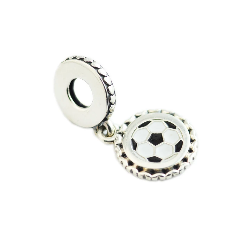 Fits for pandora Bracelets 925 Sterling Silver Soccer Dangle Charm