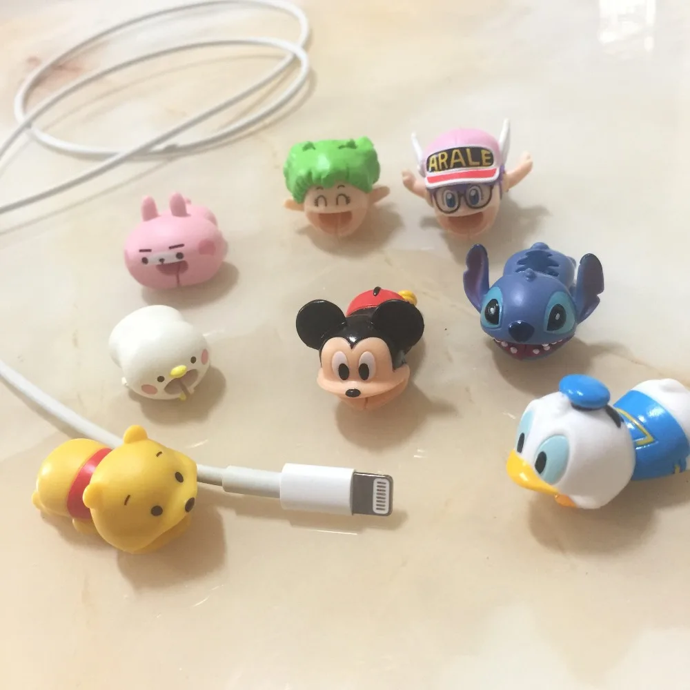 

10pcs Cable Accessory Cable Animal Bites Cartoon USB Cable Cord Protector For iphone 8 7 6 USB cable protection Sleeve Protect
