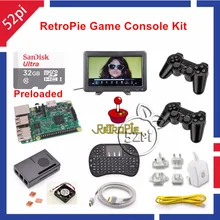 Raspberry Pi 3 32 ГБ RetroPie Игры Комплект с Беспроводной Контроллер Геймпад Джойстик и 10.1 дюймов 1366*768 ЖК монитор
