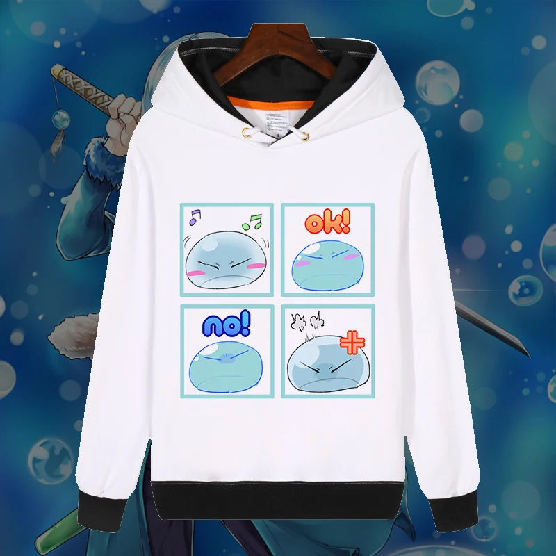 

Anime Hoodies Anime That Time I Got Reincarnated as a Slime Rimuru Tempest Shizue Izawa White Sweatshirt Unisex Hooded Coat