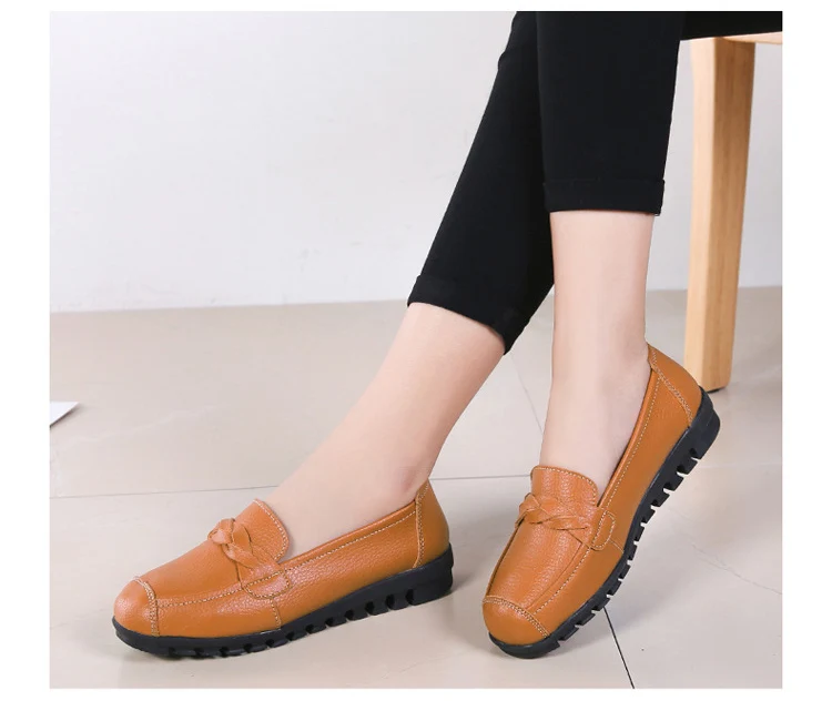 AH 2669-2019 Spring Autumn Women Flat Shoes Genuine Leather Woman Shoe-20