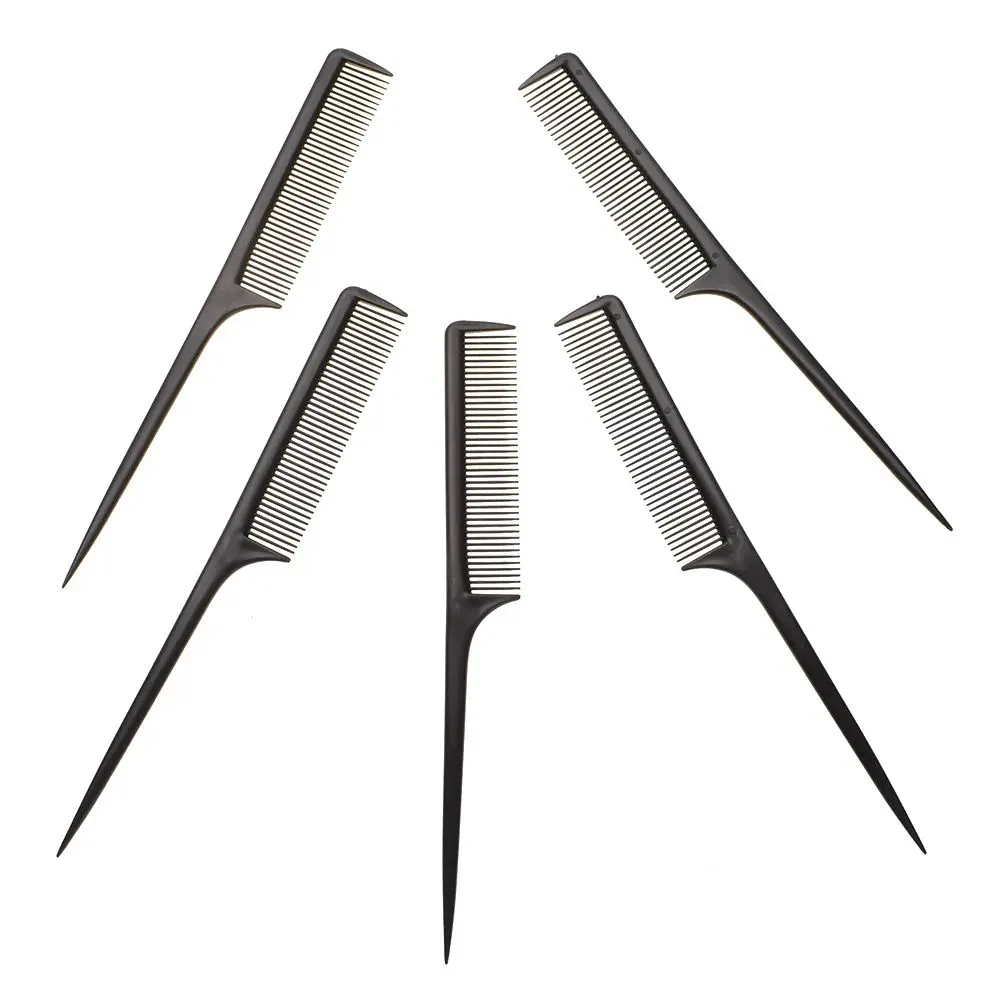 

Plastic Fine-tooth Comb Anti-static Sharp Tail Comb Hair Style Rat Tail Draw Point Carbon Fiber Comb Hair Styling Tool