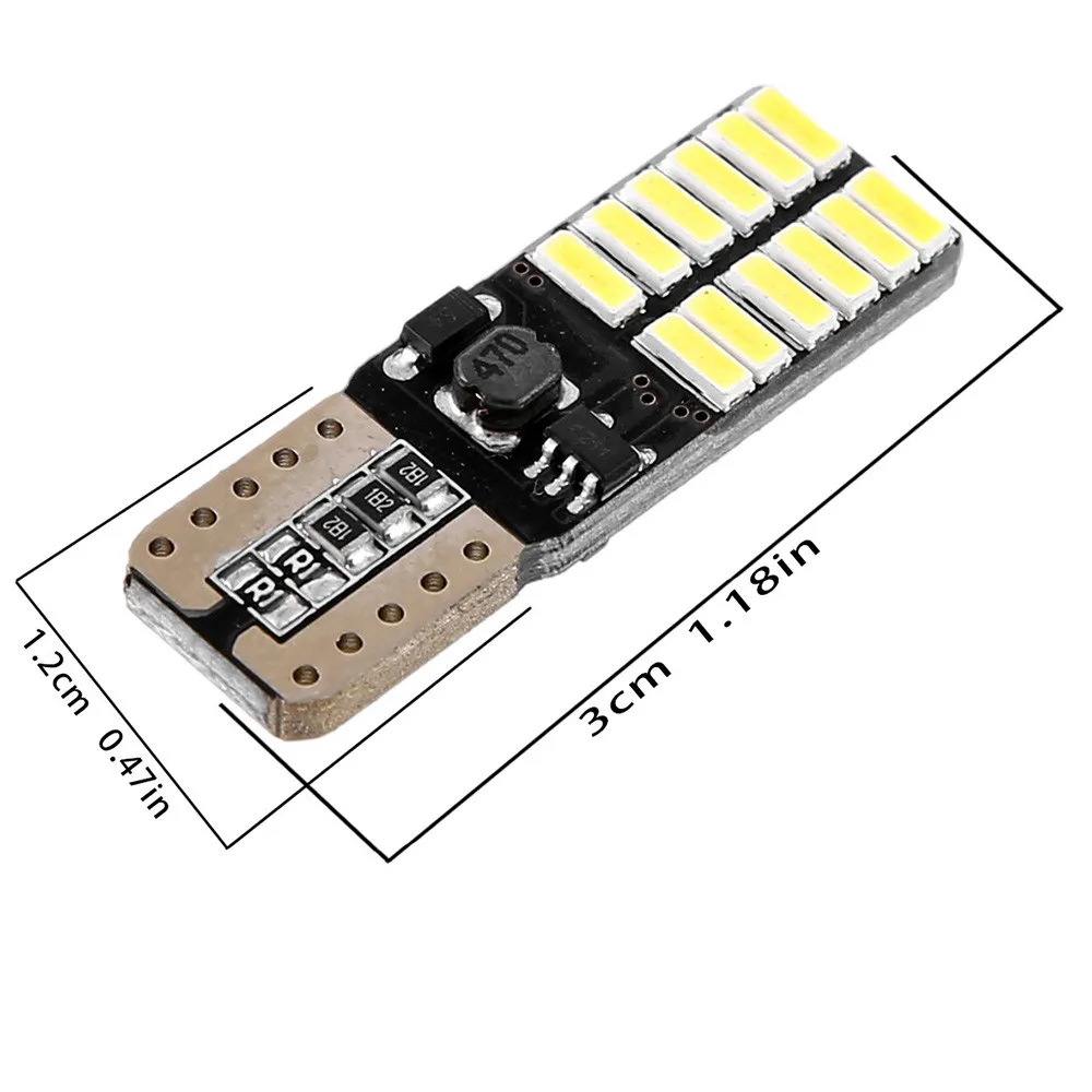 Светодиодный светильник для автомобилей 10x12 V 24V без полярности Canbus T10 светодиодный светильник с 4014SMD 24 светодиодный s светильник 194 16 номерного знака потолочный светильник s