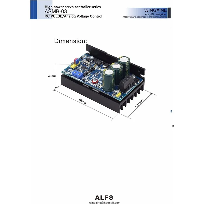 

Single Channel Servo Controller Board High Torque 1000N.m 8V-48V 20A for Servo DIY ASMB-03