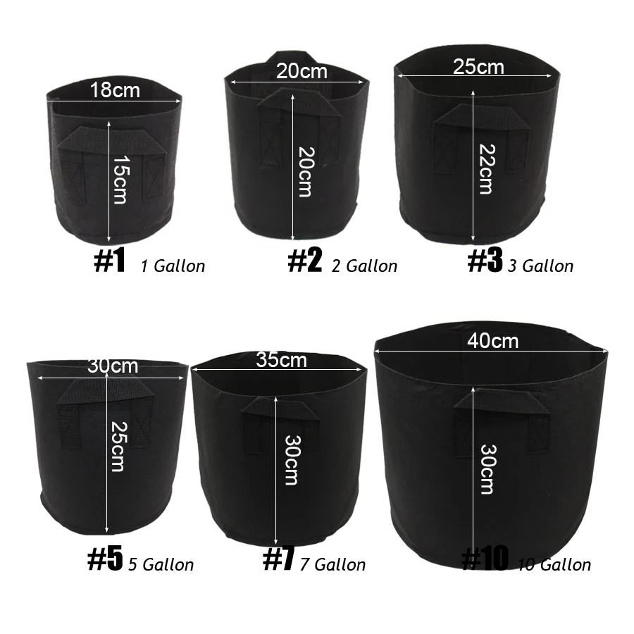 MUCIAKIE 1-10 Gallon Fabric Grow Bags Breathable Pots Planter Root Pouch Container Plant Pots with Handles Garden Supplies best flowers for hanging baskets