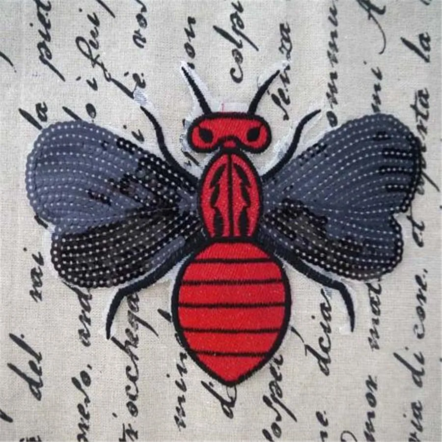 Clothes patch Apparel Sewing & Fabric Animal Bee Red logo, Cute sequins
