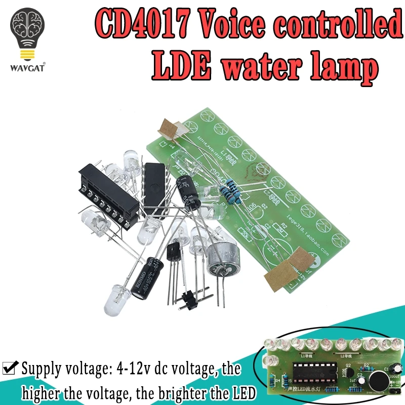 Voice activated LED Water Light Kit CD4017 Lantern Control Fun Electronic Production Teaching Training Diy Electronic Kit Module|Integrated Circuits| - AliExpress