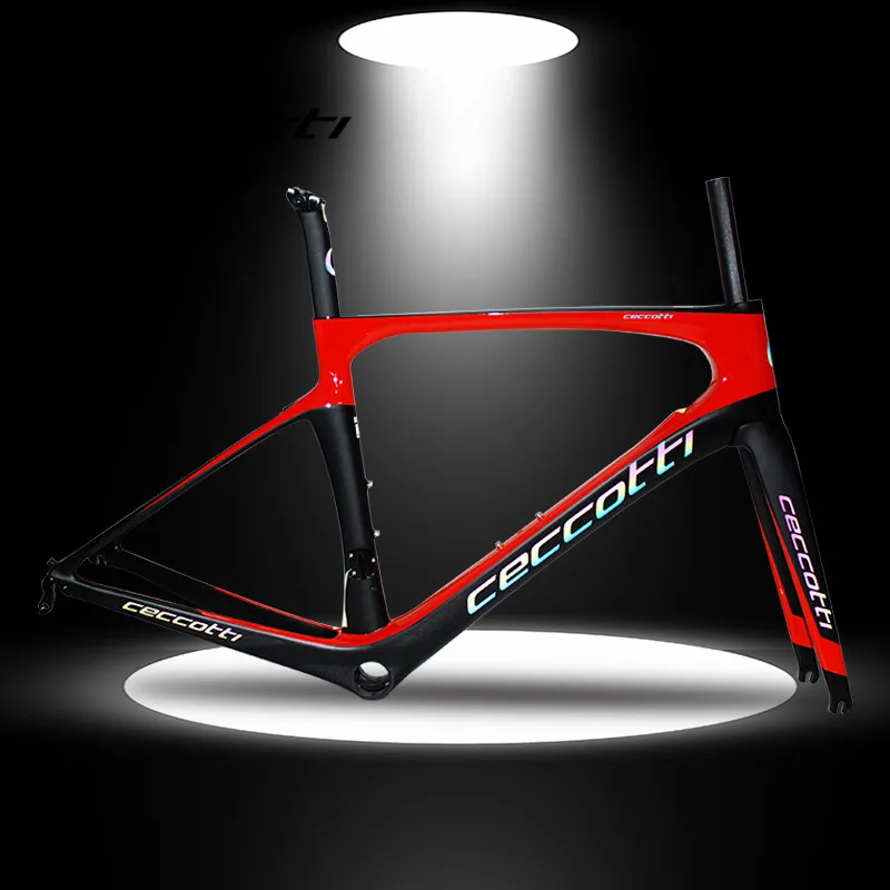 

2019 new color CECCOTTI new design Chameleon color UD t800 full carbon road bike frame change colors PF30