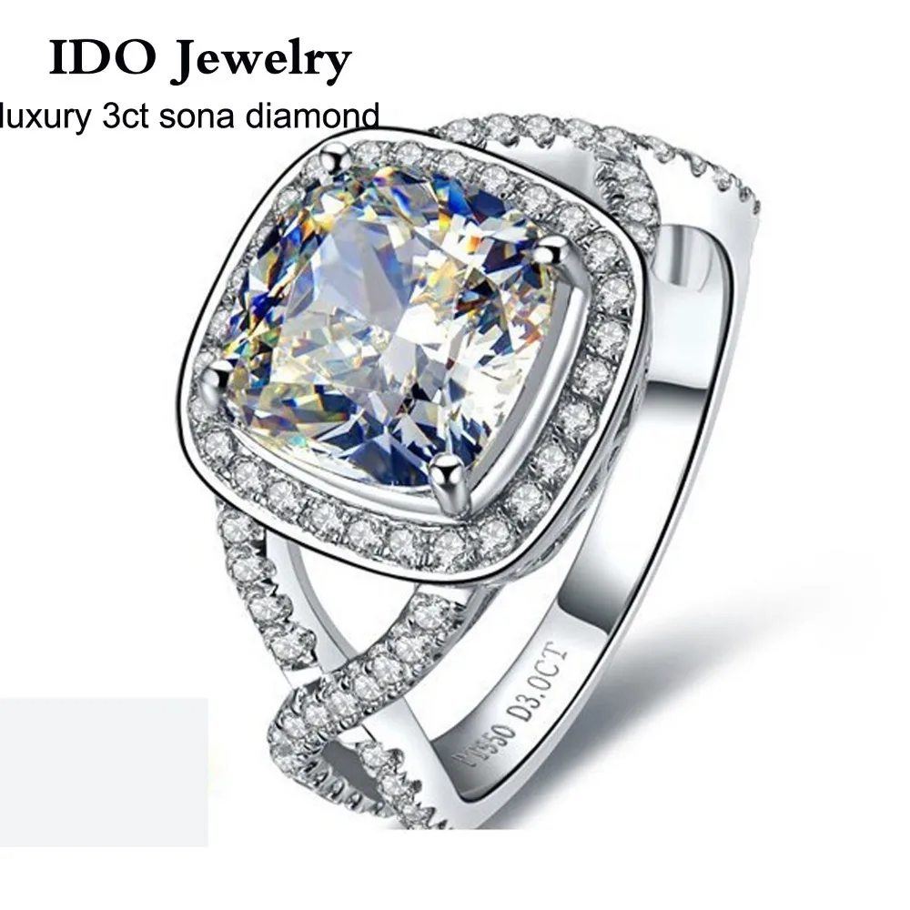 Promotion!!luxury Engagement Wedding Ring For Women 3 Carat Synthetic