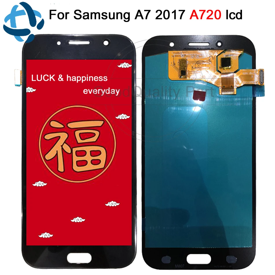 

A7 2017 Amoled LCD For Samsung A720 A720F A720M A720Y Touch Digitizer Assembly Replacement Screen For samsung a7 2017 100% Test