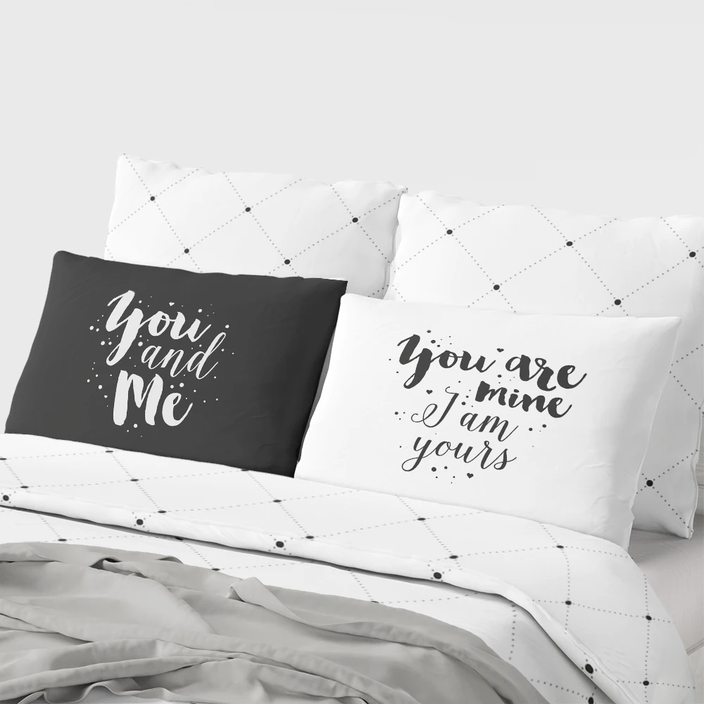

IKathoME Black White Pillow Case,Valentine's Day/Weddings Decorative Body Pillowcase 50*76cm,Cheap Bedding Pillow Cases 20x30in