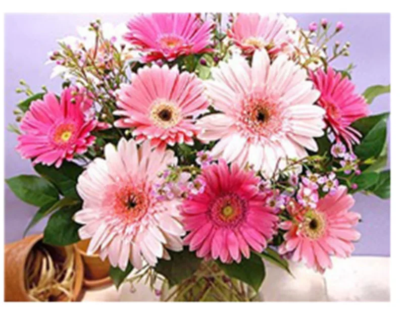

2019 new 5D Needlework Diamond Painting Flower Diamond Embroidery Daisy Full round Dimond Cross Stitch Unfinished Christmas zx