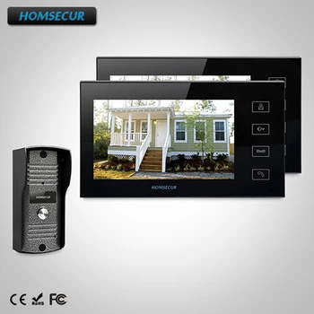 

HOMSECUR Touch Button Wired Door Phone Doorbell 7"Lcd Video Home Intercom With Ir Camera TC031 Camera+TM704-B Monitor