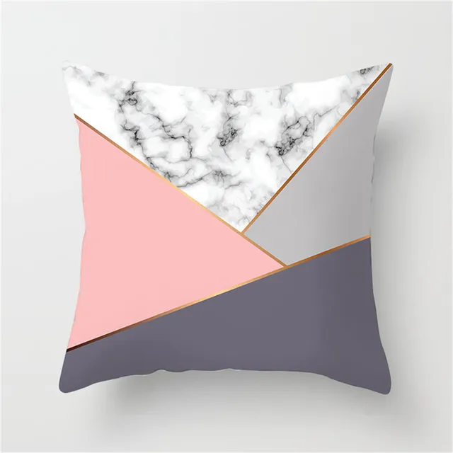 Buy Fuwatacchi Geometric Cushion Cover Marble Rose
