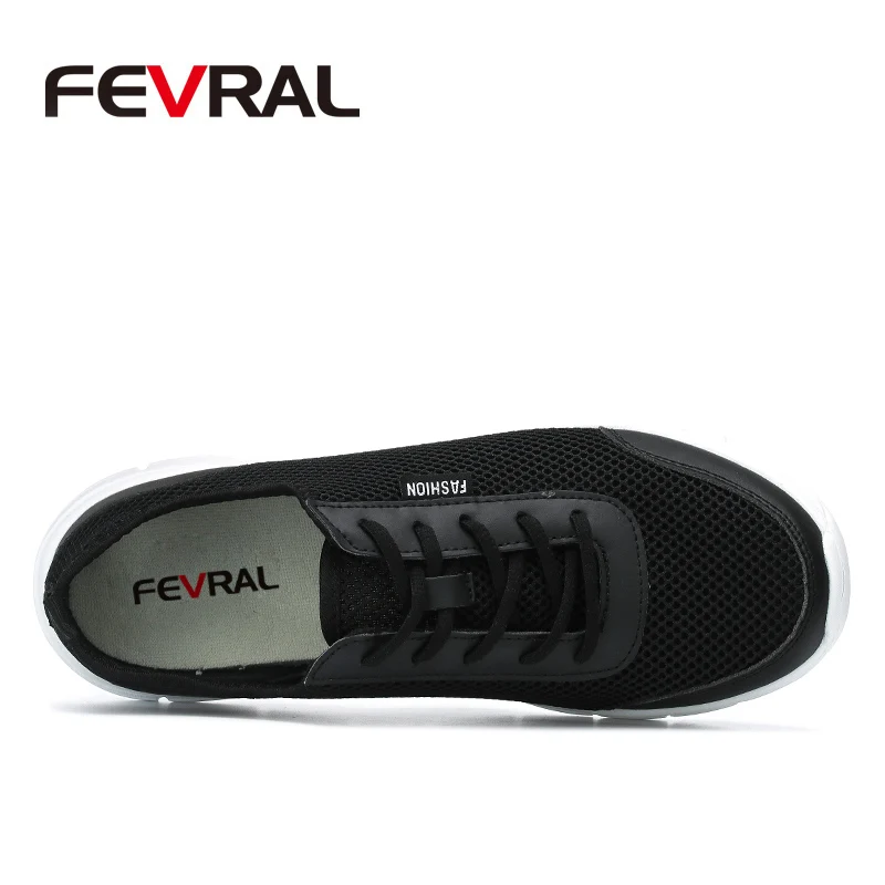 FEVRAL العلامة التجارية جديد الصيف حذاء رجالي مريحة تنفس شبكة عارضة خفيفة الوزن الرجال رياضية الانزلاق على أحذية رياضية حجم 39 ~ 48