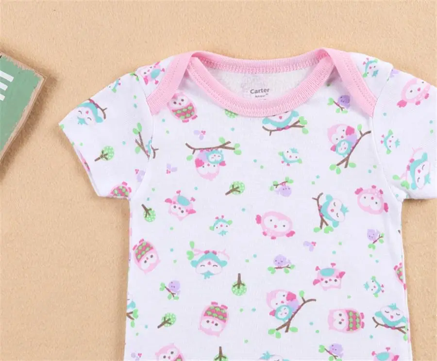 Детские комбинезоны для младенцев; одежда с короткими рукавами для девочек; Модная стильная одежда для младенцев с милым рисунком