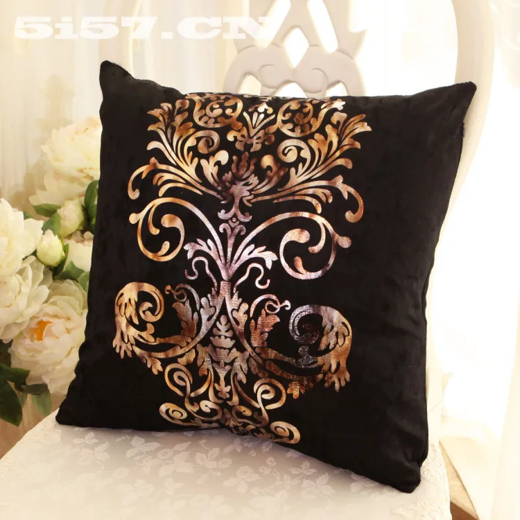 Pillow Case Velvet fabric geometric Pattern Pillowcase Hot stamping