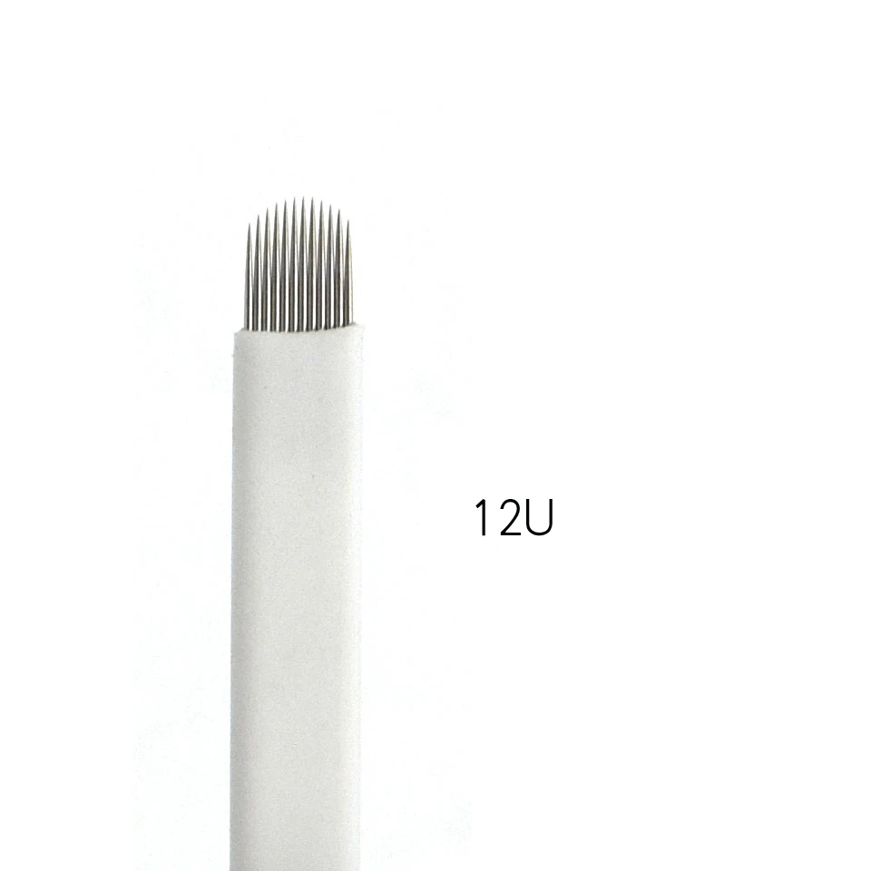 

500 PCS 12 U Shape Tattoo Needles Permanent Makeup machine needle Eyebrow microblading needles For Manual Tattoo Pen