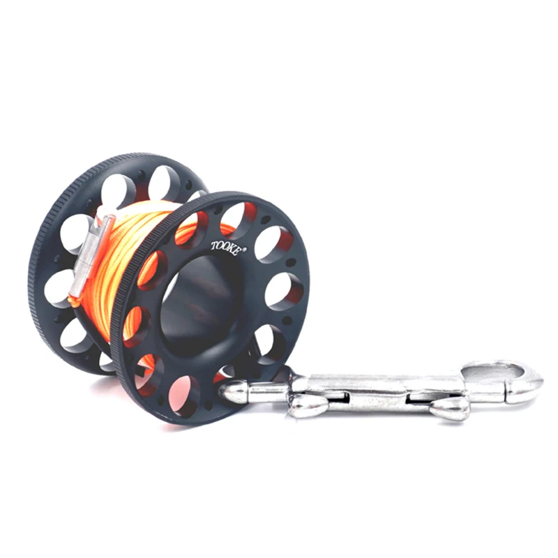 الغوص الألومنيوم الاصبع بكرة بكرة 15/30 m خط مع الفولاذ المقاوم للصدأ المفاجئة الترباس كليب وضوح عالية خط الغوص الألومنيوم الاصبع بكرة بكرة 15/30 m خط مع الفولاذ المقاوم للصدأ المفاجئة الترباس كليب وضوح عالية خط