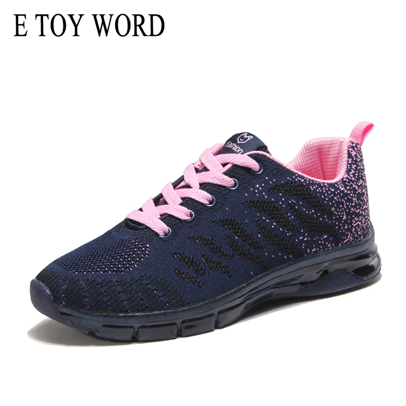 

E TOY WORD 2018 Summer Light Comfortable Women Shoes Outdoor Breathable Casual Shoes Mesh Spell Colors Sneakers Women