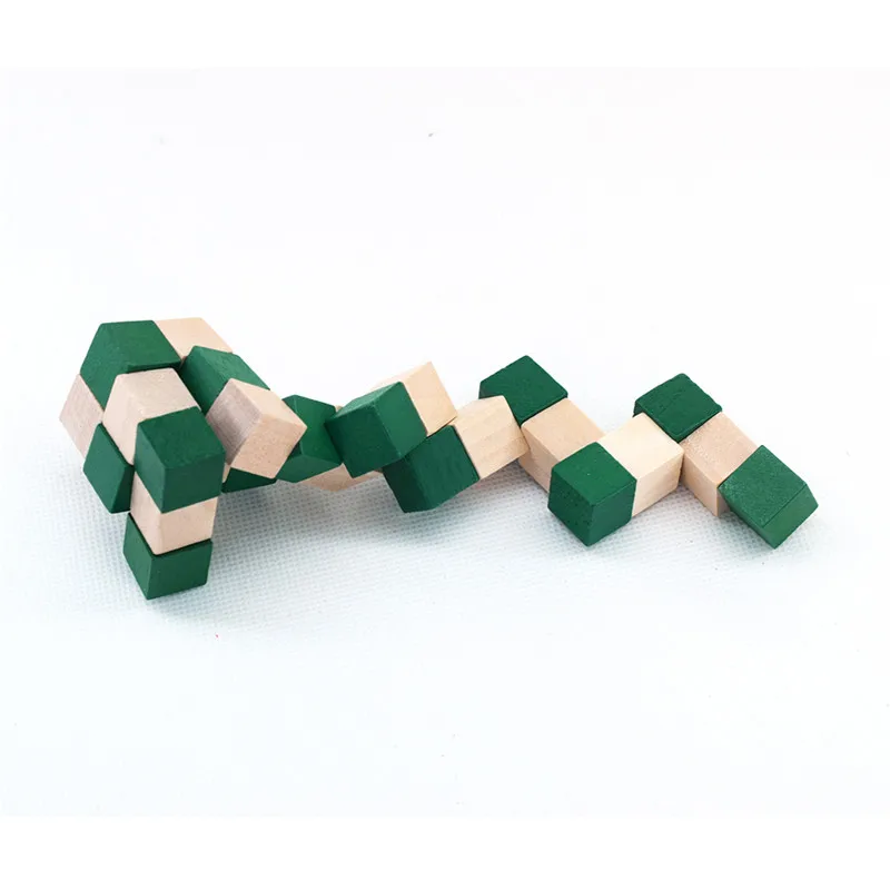 Деревянный Магический Куб вызов IQ Игрушки для мозга Классическая игра змея линейка Волшебная змея Популярная Твист головоломка для детей подарок J0052