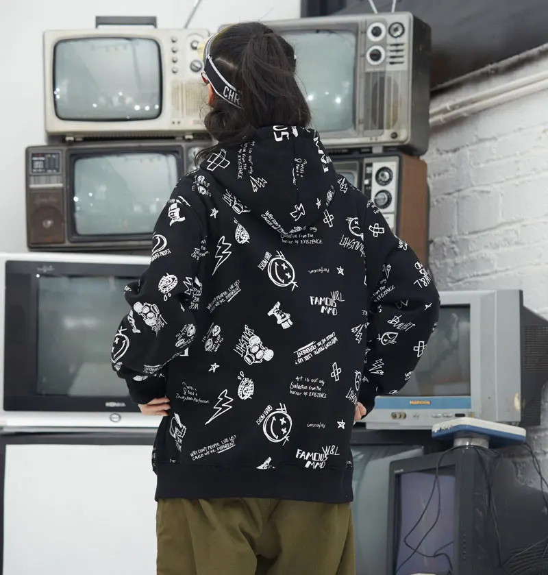 Graffiti Pullover Fleece Hoodies 6