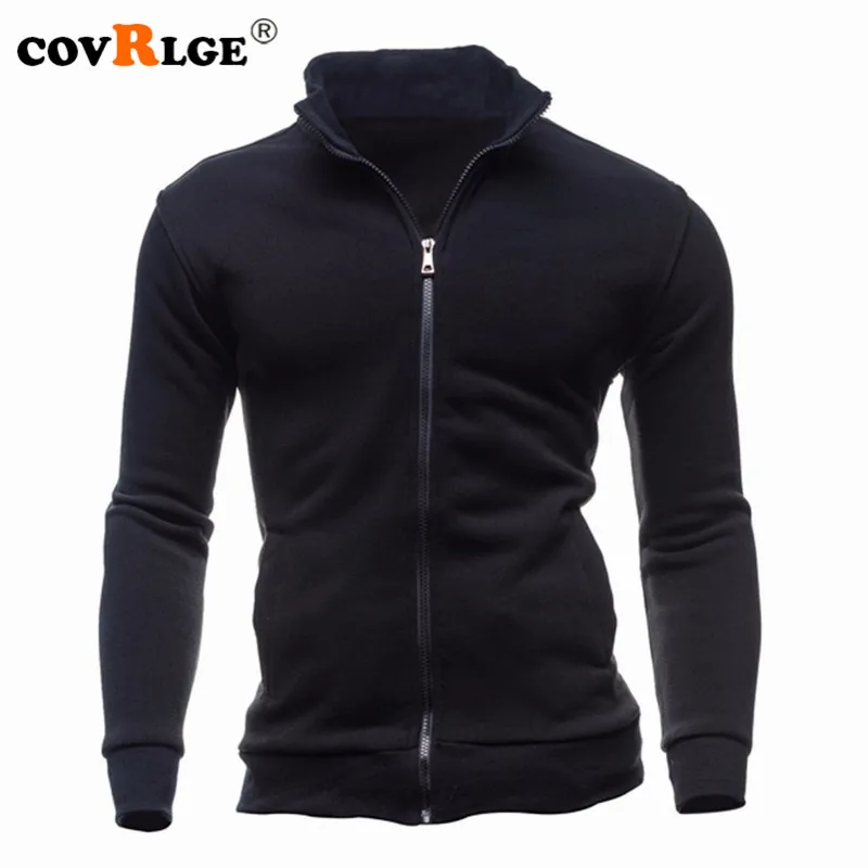 Covrlge Men Hoodies Jacket Fashion Fleece Stand Collar Zipper Sweatshirt Spring Solid Pocket Pullover Male Coat Tracksuit MWW150 Covrlge Men Hoodies Jacket Fashion Fleece Stand Collar Zipper Sweatshirt Spring Solid Pocket Pullover Male Coat Tracksuit MWW150