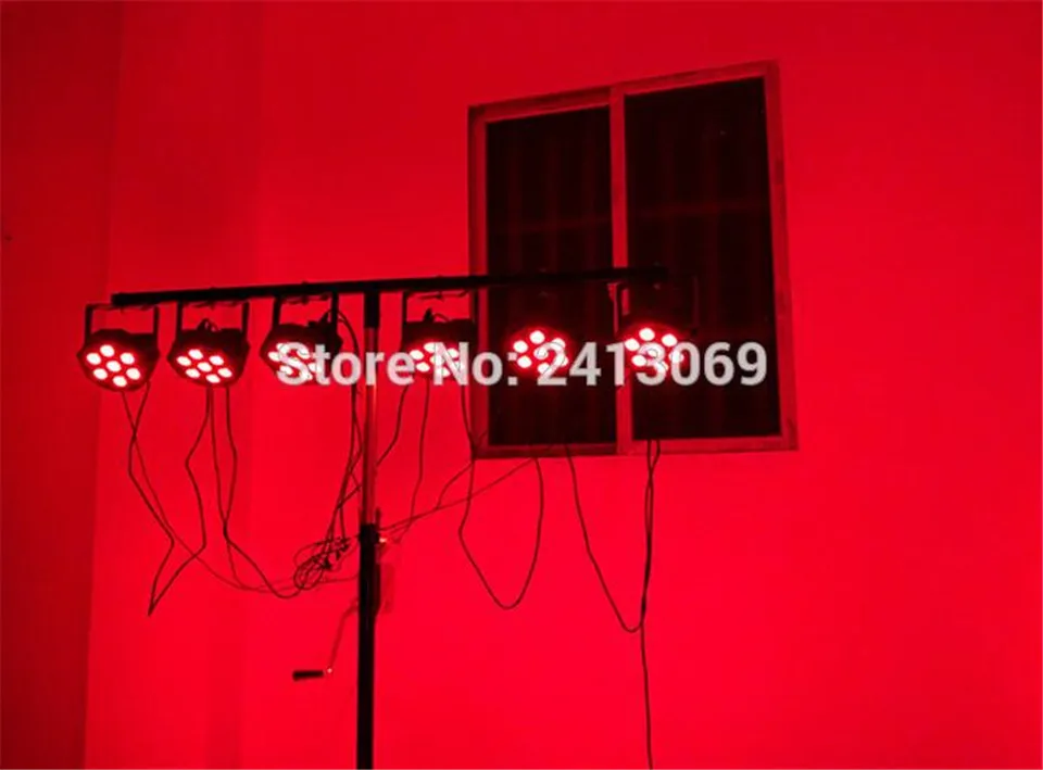 Плоский светодиодный светильник 6 в 1 CREE RGBWA UV 7x18 Вт 6/10 каналов|dj luz|dmx djled flat slimpar |