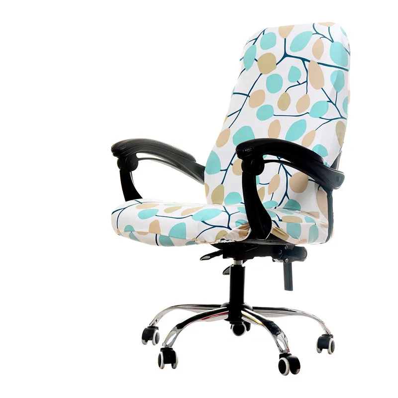 Современный спандекс чехол на компьютерное кресло из полиэстера и эластичной ткани чехол для офисных стульев 7 цветов 3 размера легко моющийся съемный