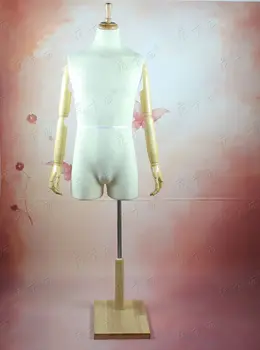 

Props half body male cloth mannequin suit formal dress model men's fabric mannequin with wooden arms and shoes pants rack