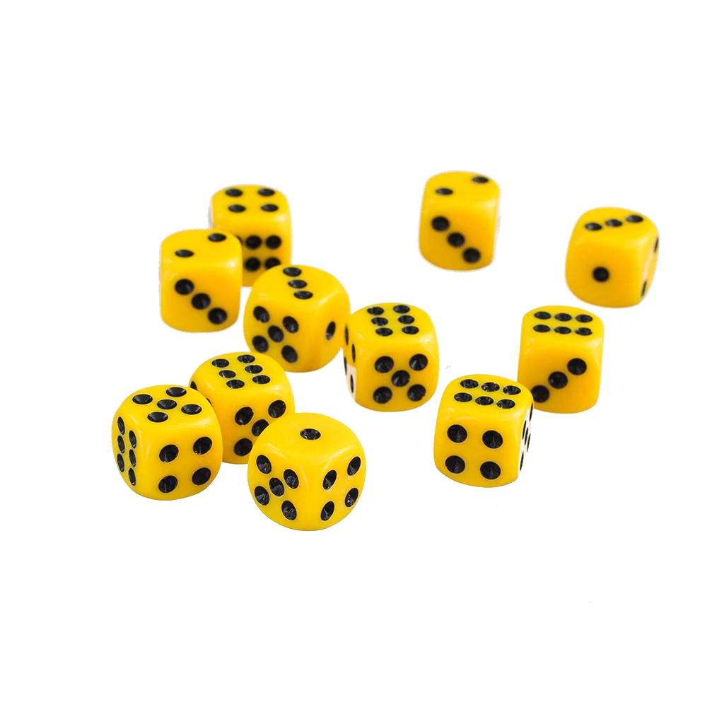 New Hot 50 x 12mm Opaque Six Sided Spot Dice Games D6 RPG  Entertainment Gambling Dice Party Games Supplies Accessories