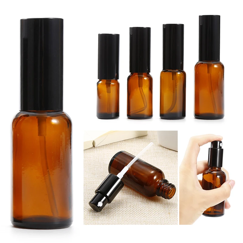 

15ml/20ml/30ml/50ml Refillable Empty Oil Perfume Sprayer Lotion Cosmetic Atomizer Glass Amber Bottle Water Pot