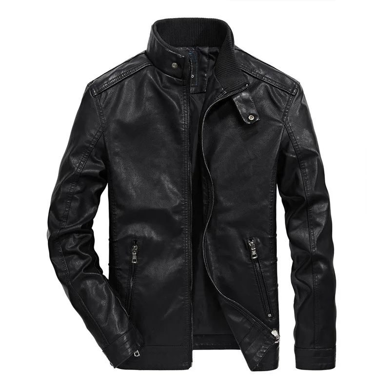 BOLUBAO, мужские Брендовые пальто из искусственной кожи, мужская мода, локомотив, искусственная кожа, куртка, пальто, новинка, мужские повседневные кожаные куртки - Цвет: Black