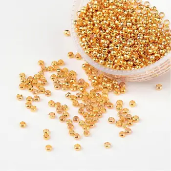

Brass Crimp End Beads Jewelry Findings, Golden Color, about 2mm in diameter, 1.2mm long, hole: 1.2mm