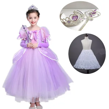 

Kids Girls Princess Rapunzel Dresses Full Ball Gown Long Party Dress Children Clothing Kids Halloween Cosplay Costume Vestido