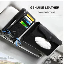 Автомобильный козырек из натуральной кожи, коробка для салфеток, держатель для карт, подвесной солнцезащитный козырек Kleenex, сумка, коробка для салфеток бумаги, автомобильные аксессуары для интерьера