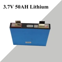 Batería de polímero de litio de 3,7 V y 50Ah, capacidad real de 52ah, panel solar de batería de iones, coche eléctrico DIY, motocicleta eléctrica de 12V