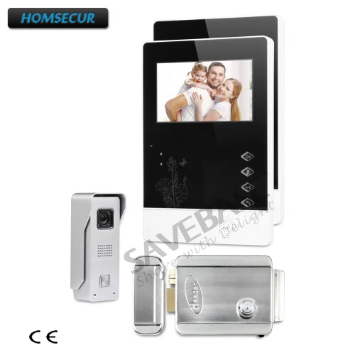 

HOMSECUR Ship from RU 4.3inch Video Door Intercom System Electric Lock Supported for Home Security 1V2